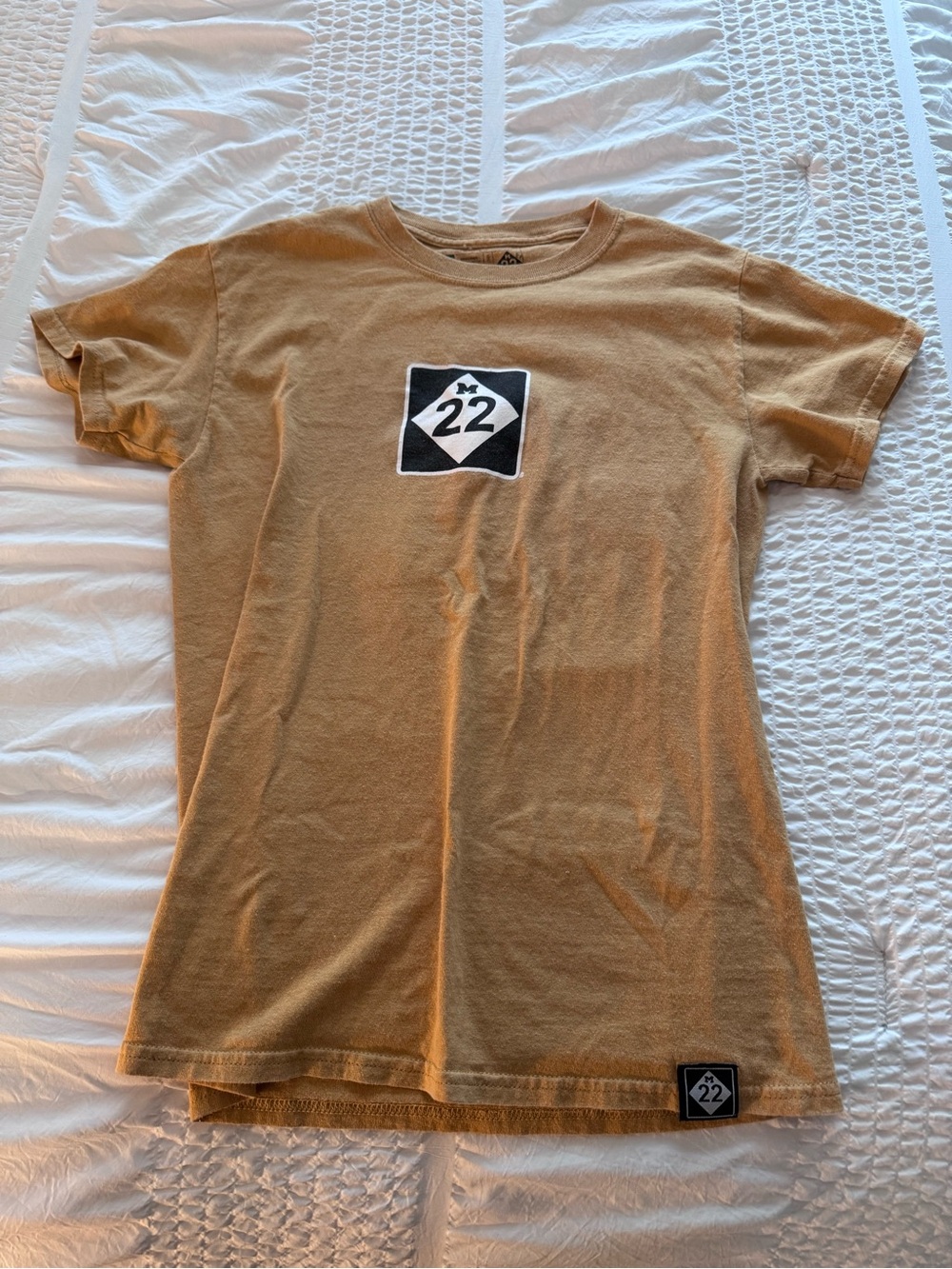 22 Logo Short Sleeve Tee in Tan